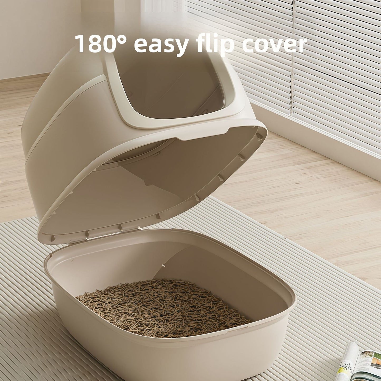 Fully Enclosed Cat Litter Box with UV Sterilization - Extra Large Odor-Control Cat Toilet | Covered Hygienic Litter Box TED