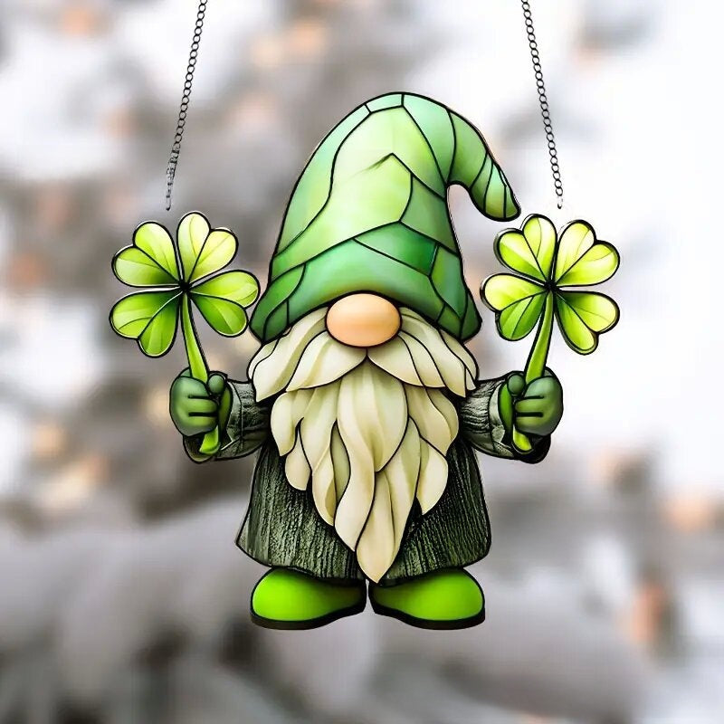 Easter Bunny Basket Light Decoration - Acrylic Hanging Window Garden Ornament