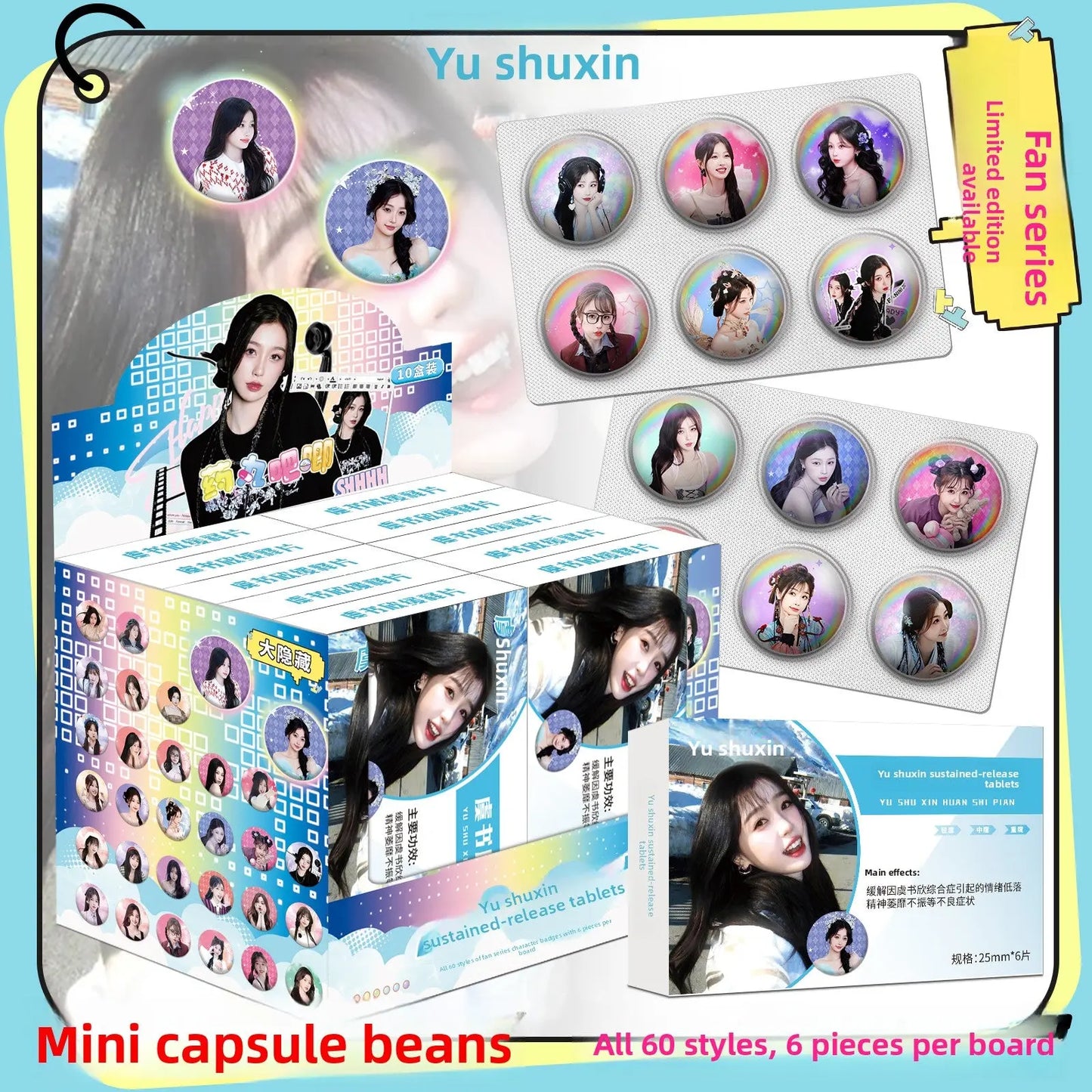 Celebrity Badge Blind Box Capsules Mini Collectible Pins Surprise Set (25mm) TED