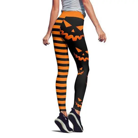 Halloween Pumpkin Print Women’s Shorts – Festive Casual Polyester Lounge Shorts EPR