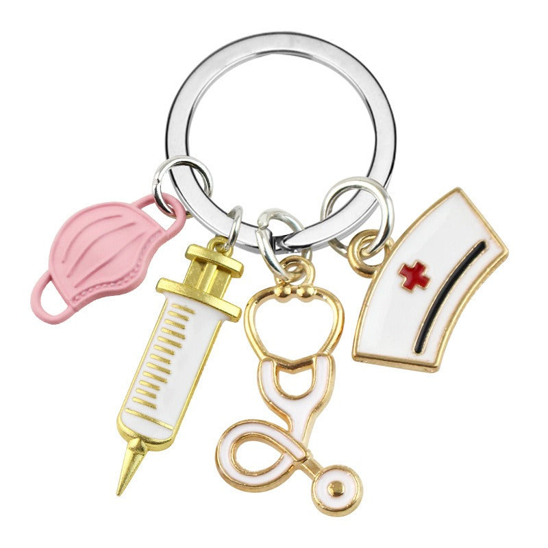 Nurse Appreciation Keychain Set – Stethoscope Syringe Rescue Keyrings | Free Shipping