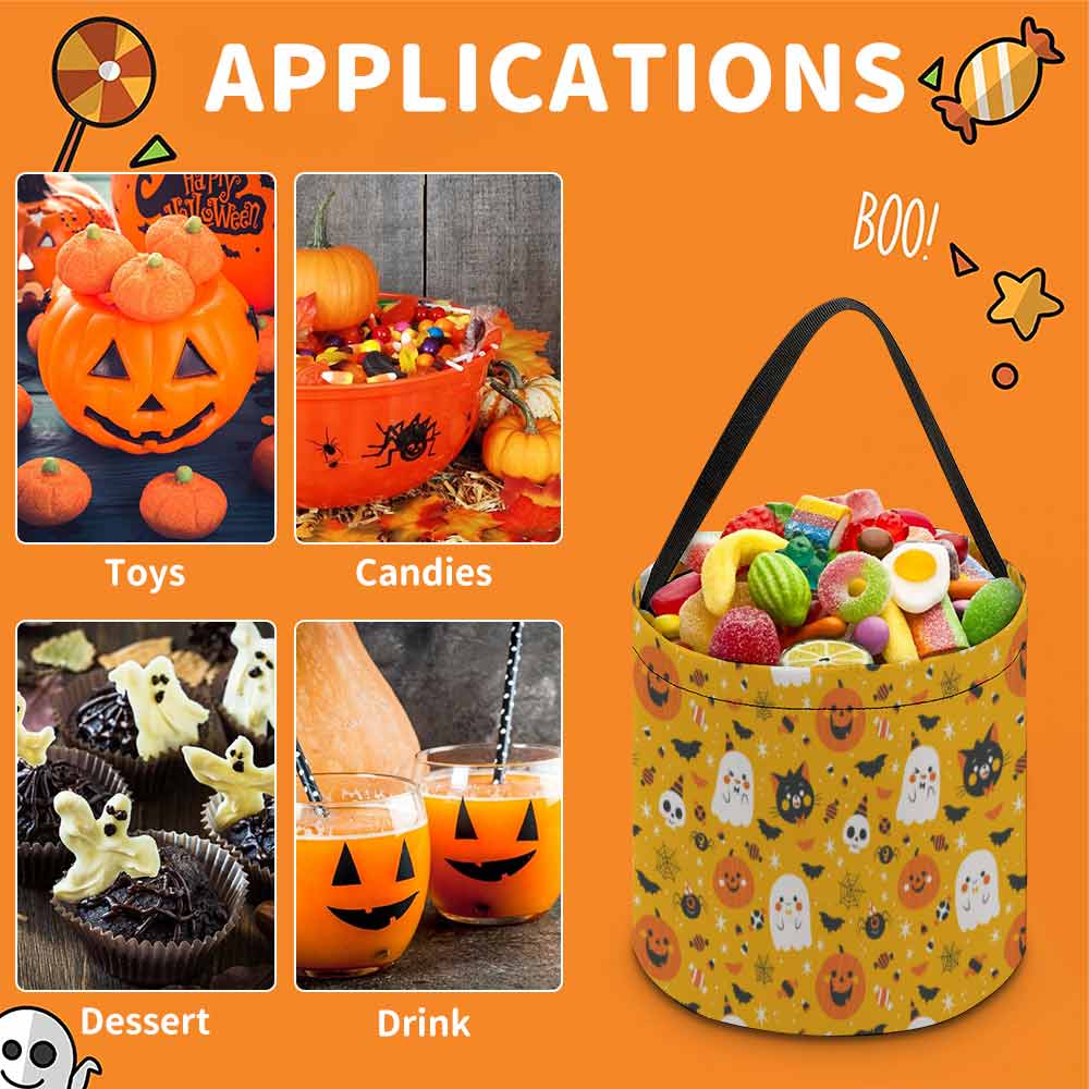 Halloween Candy Tote Bag – Reusable Trick or Treat Polyester Gift Bag EPR