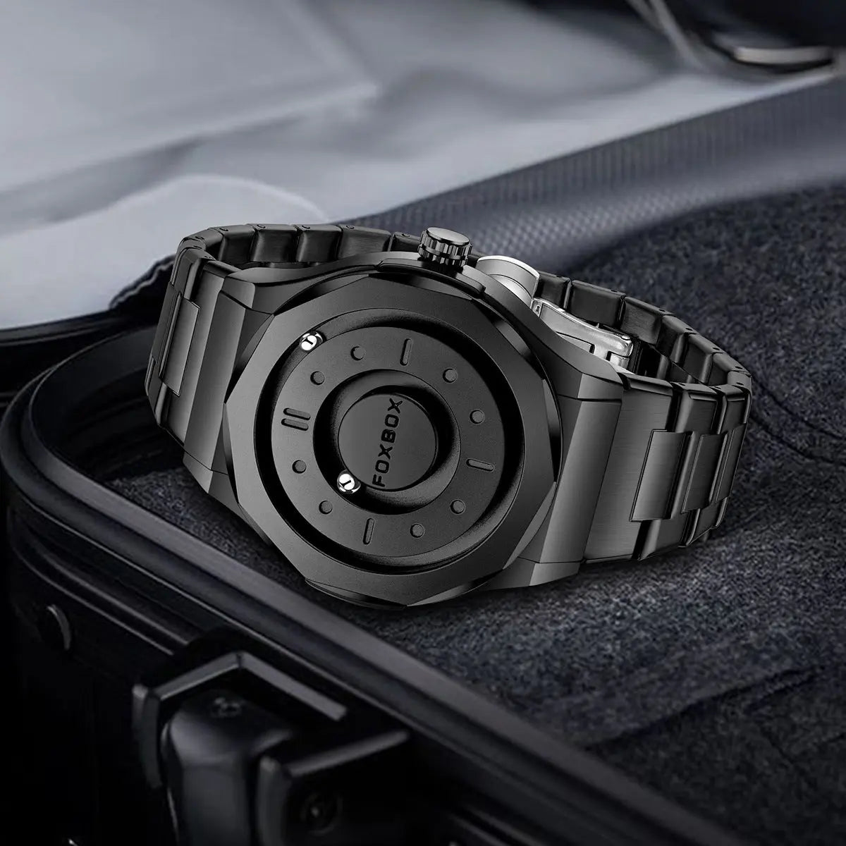 FOXBOX Magnetic Levitation Watch – Men’s Creative High-Tech Quartz Wristwatch EPR