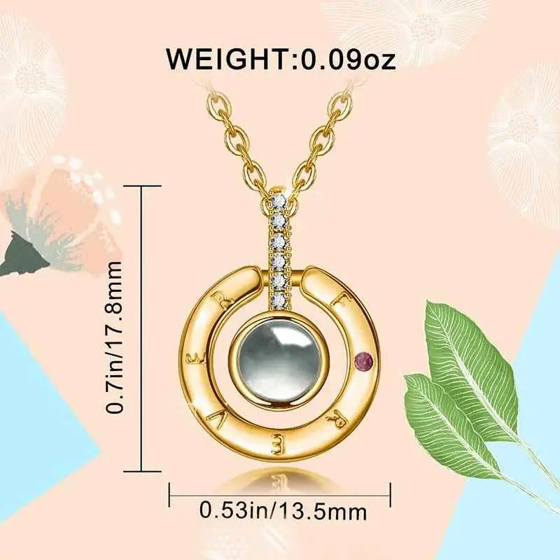 “I Love You” in 100 Languages Projection Necklace – Romantic Memory Pendant for Her