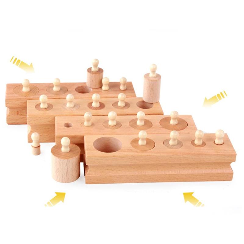 Montessori Wooden Cylinder Socket Blocks Toy | Montessori Educational Toys - EverCharm Gifts