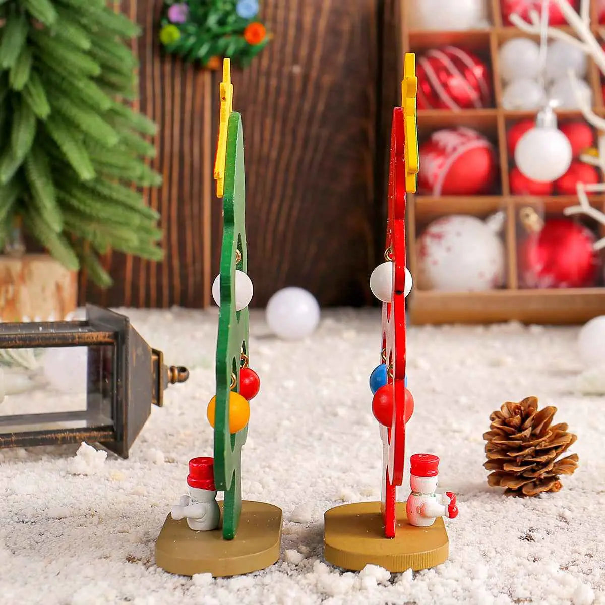 Wooden Christmas Tree Ornament for Children DIY Intelligence Toys