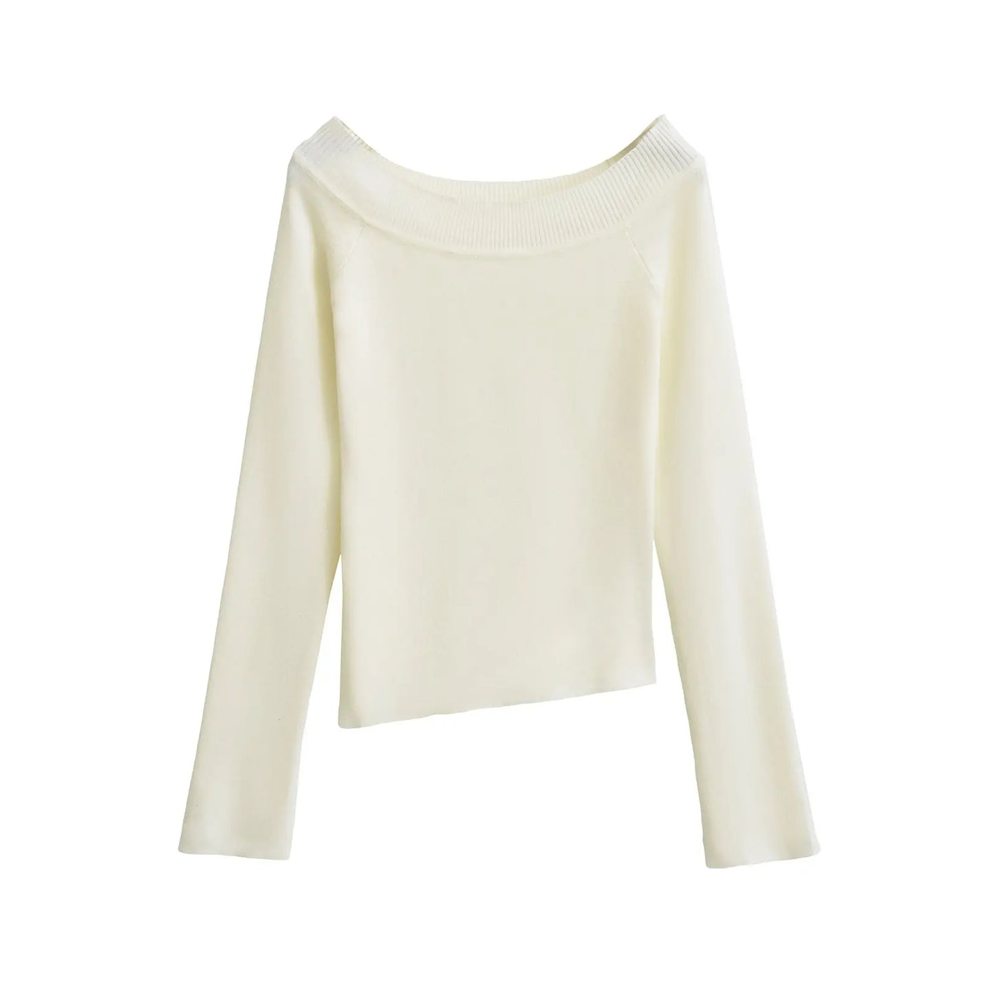 Women’s One-Shoulder Slim Fit Top – Long Sleeve Off Shoulder Shirt EPR