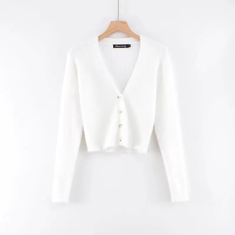 Women’s V-Neck Cardigan Sweater – Long Sleeve Lightweight Knit | Casual Office Button-Up Top EPR