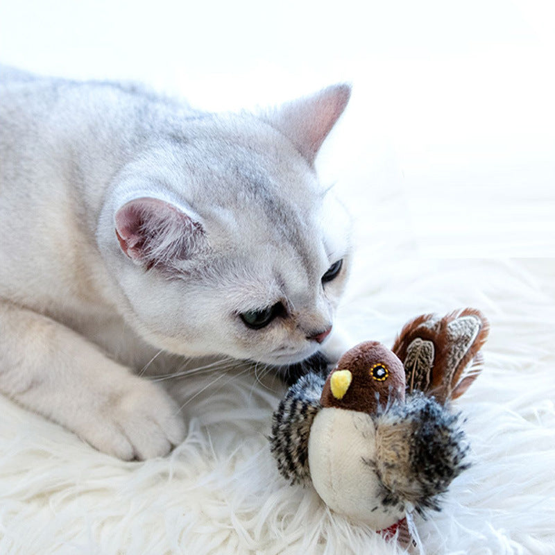 Interactive Chirping Bird Cat Toy – Motion Activated Touch Sensor Hunting Toy | Realistic Sound Pet Play Toy EPR