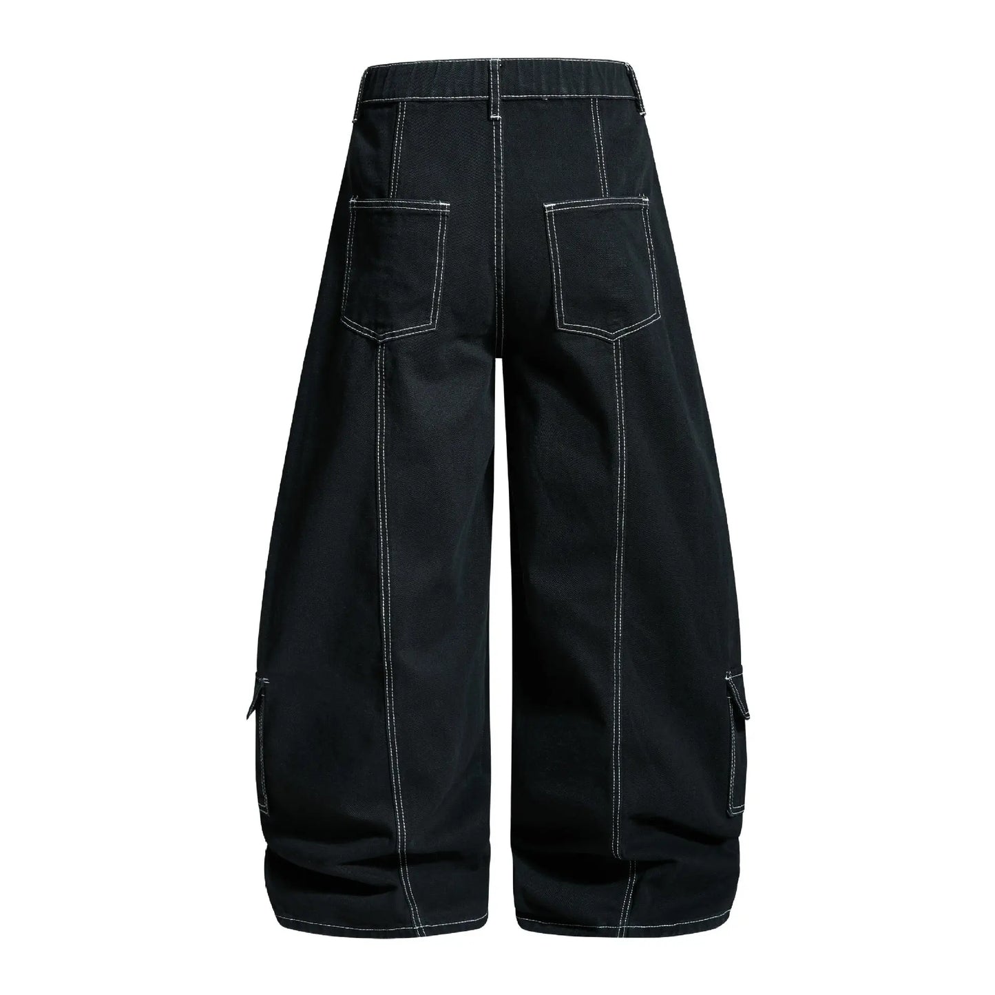 Unisex High Waist Loose Fit Pants – Casual Cotton Blend Wide Leg Trousers | Relaxed Streetwear Long Pants