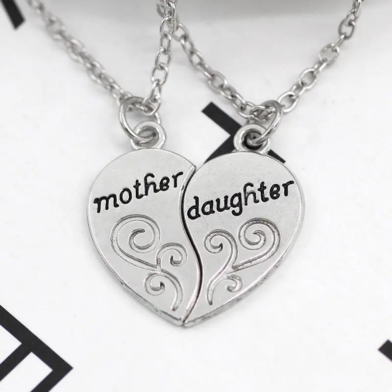 Mother Daughter Heart Necklace – Love Pendant Mother’s Day Gift Jewelry EPR