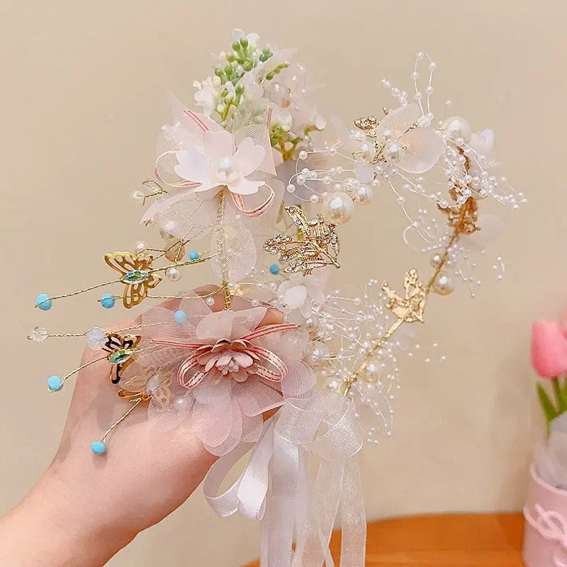 Girls Camellia Flower Headband – Handmade Sweet Floral Hair Accessory EPR