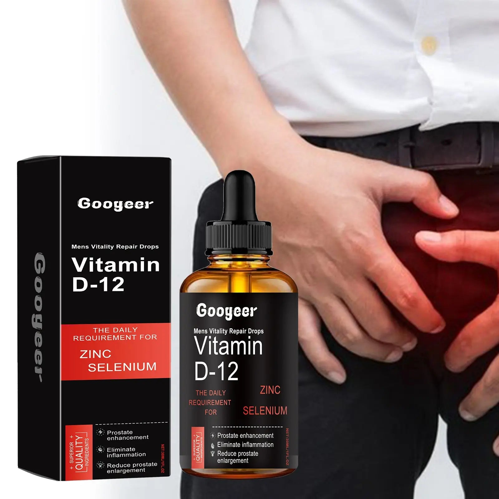 Men’s Vitality Drops – Daily Wellness Supplement with Vitamin D & Plant Extracts EPR