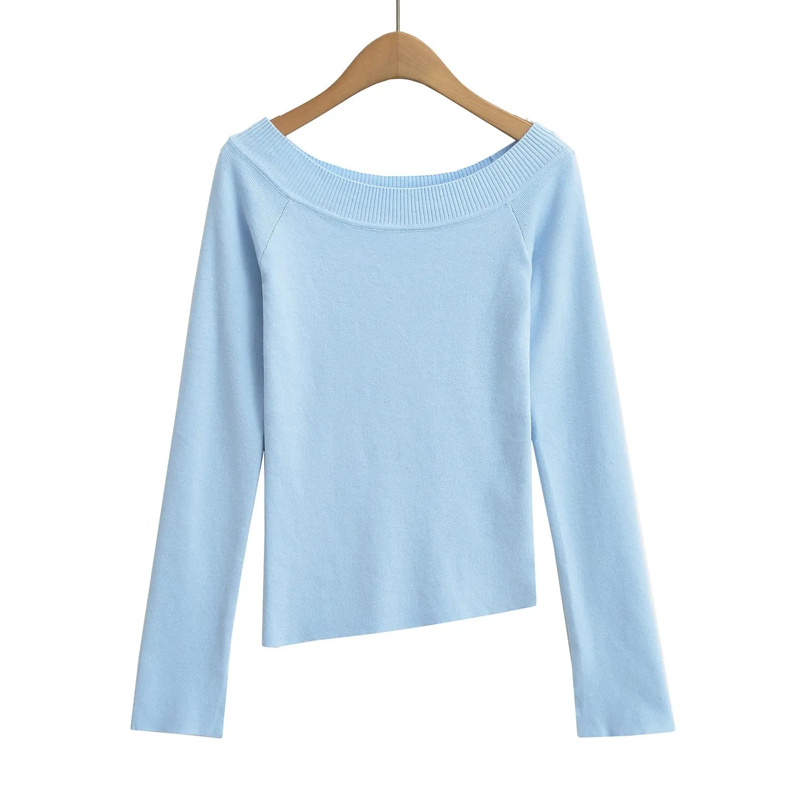 Women’s One-Shoulder Slim Fit Top – Long Sleeve Off Shoulder Shirt EPR