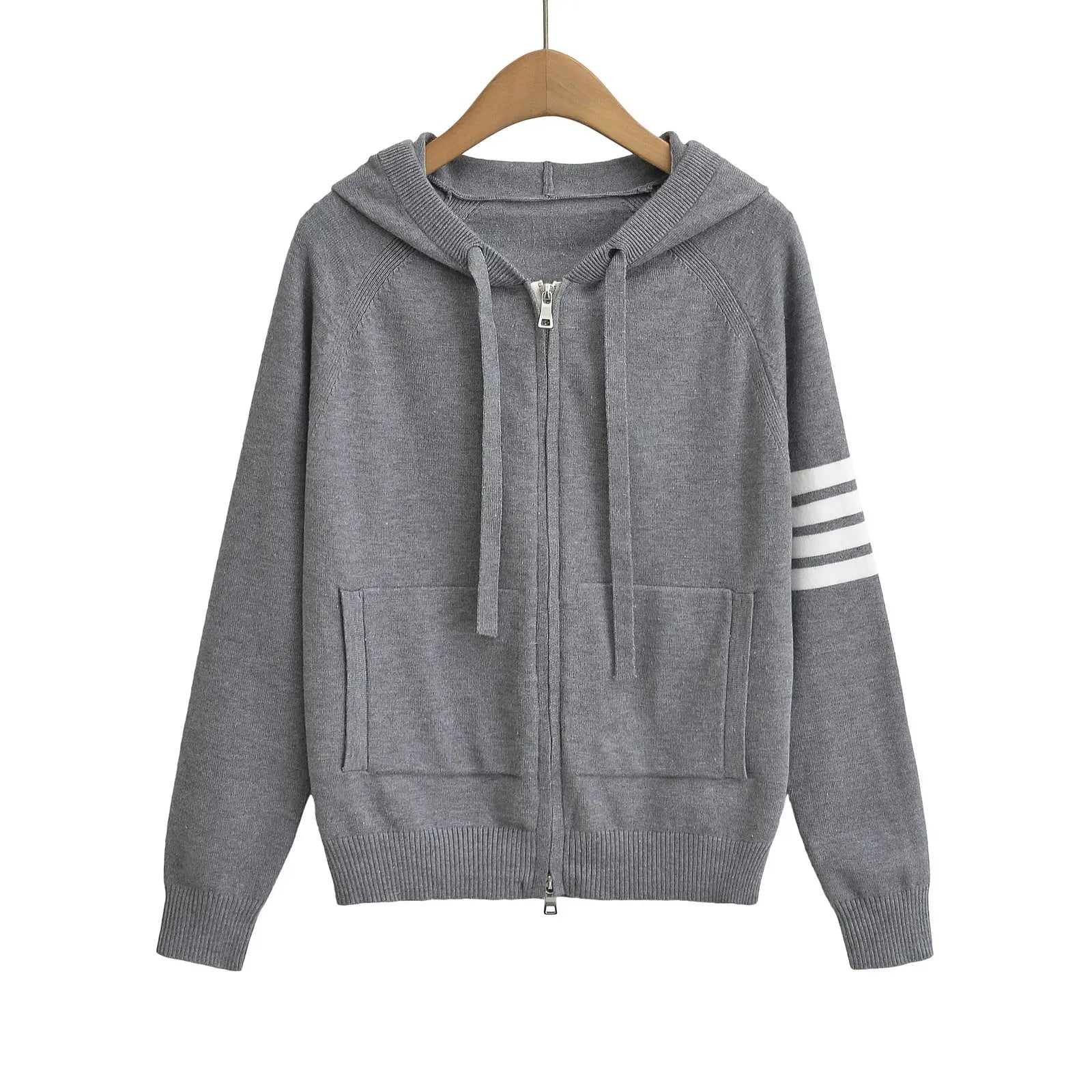 Women’s Hooded Zip Sweater – Color Block Long Sleeve Hoodie EPR