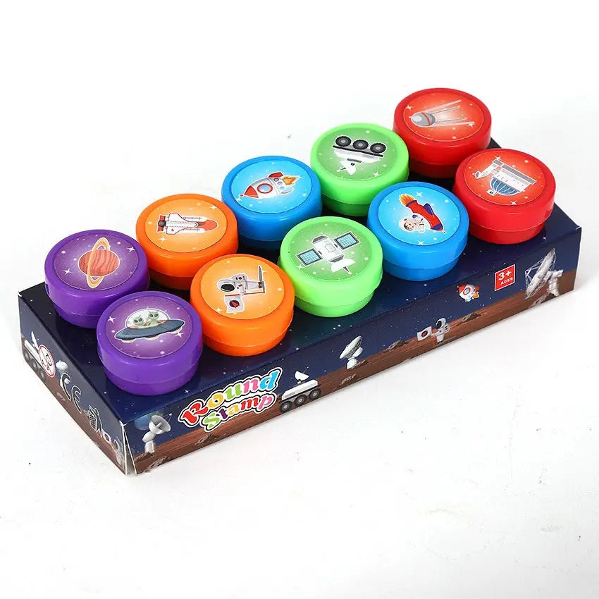 Kids Puzzle Stamp Set – Quick Drying Round Toy Seals for Creative Play EPR
