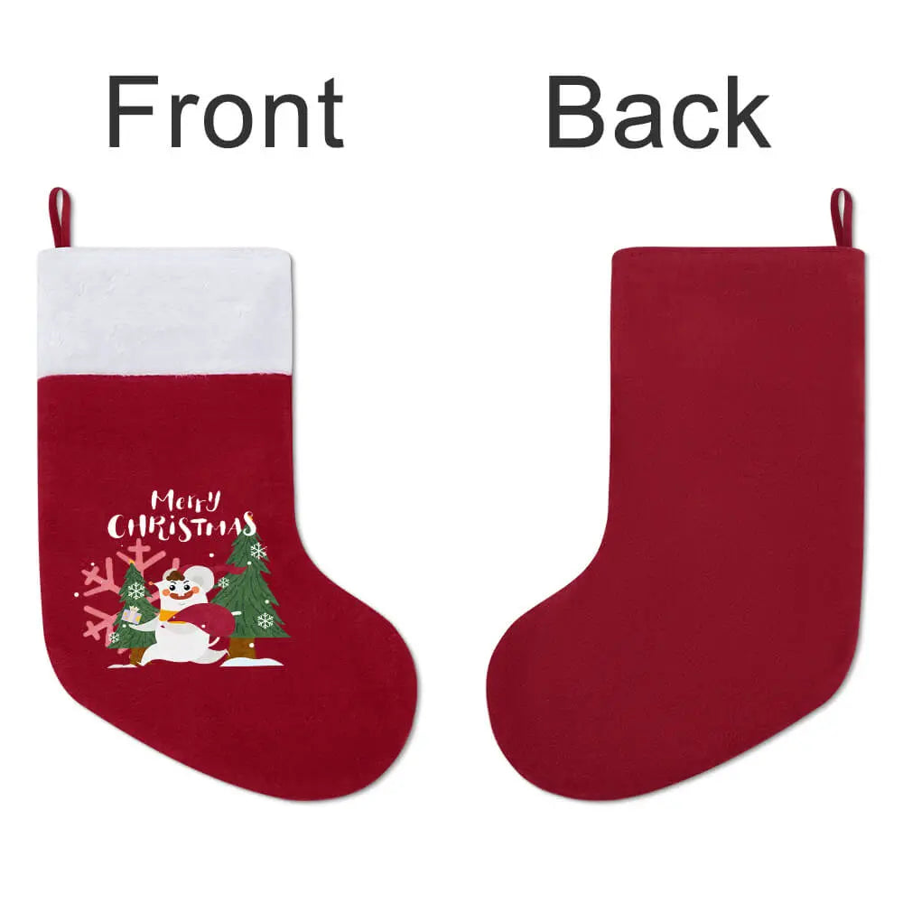 Christmas Stocking Sock – Red Plush Holiday Hanging Gift Bag Decoration EPR