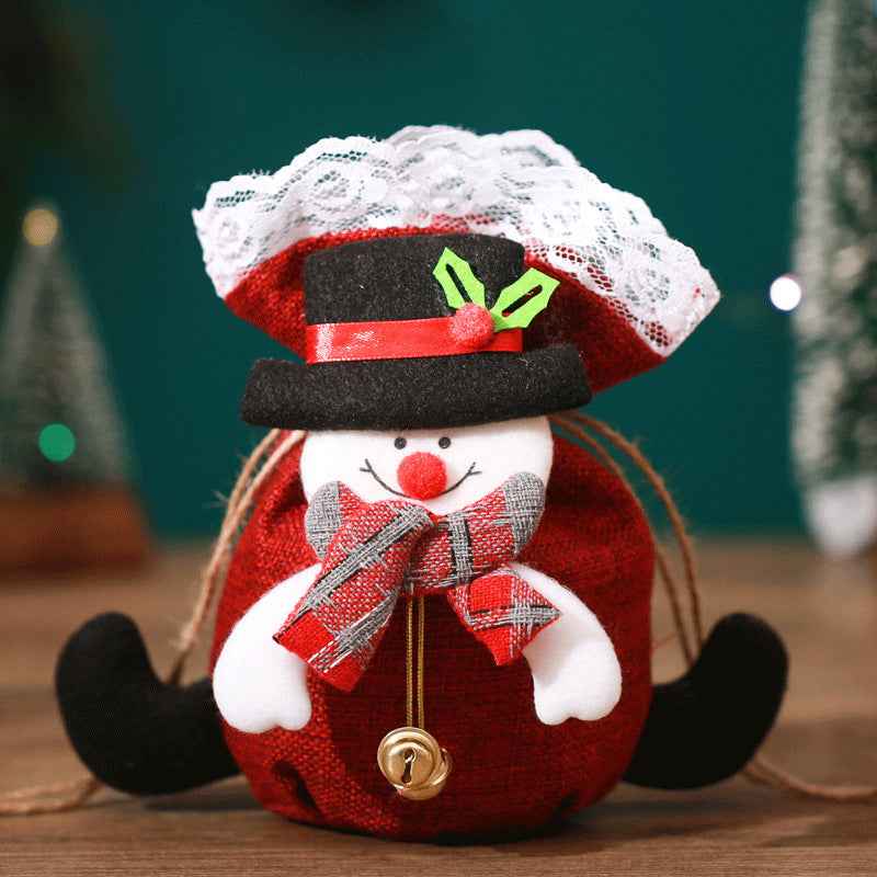 Christmas Apple Gift Bag – Linen Candy Bag for Holiday Gifts & Parties