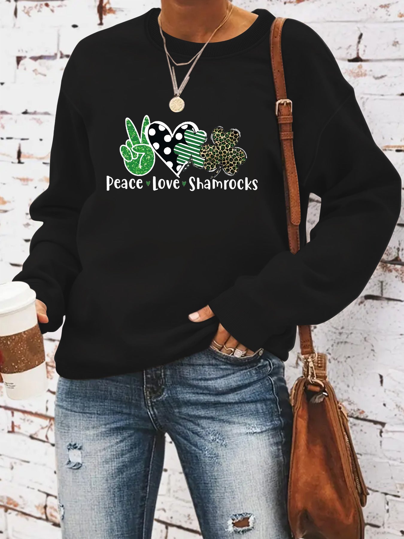 Women’s St. Patrick’s Day Printed Sweatshirt – Casual Long Sleeve Round Neck Pullover