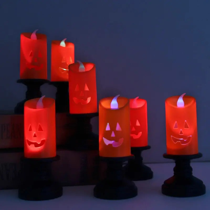 Halloween LED Candle Light – Flickering Flameless Pumpkin Decor Lamp EPR