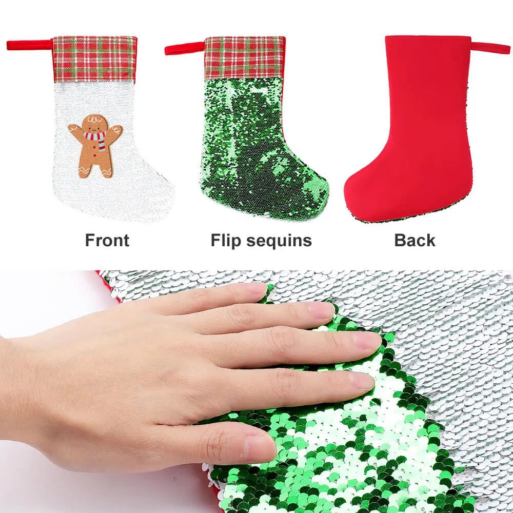 Reversible Sequin Christmas Stocking – DIY Magic Flip Holiday Gift Sock EPR