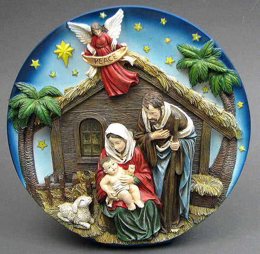 LED Nativity Scene Display – Lighted Resin Holy Family Décor | Christmas Tabletop Religious Decoration IWGAC