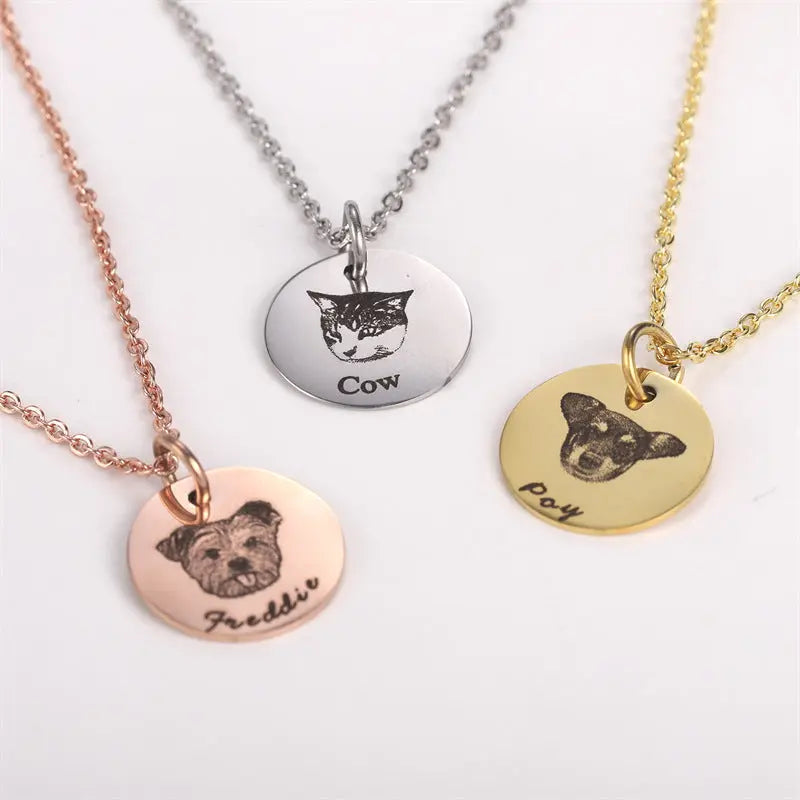 Personalized Dog Necklace – Custom Engraved Pet Pendant Stainless Steel Gift CJ