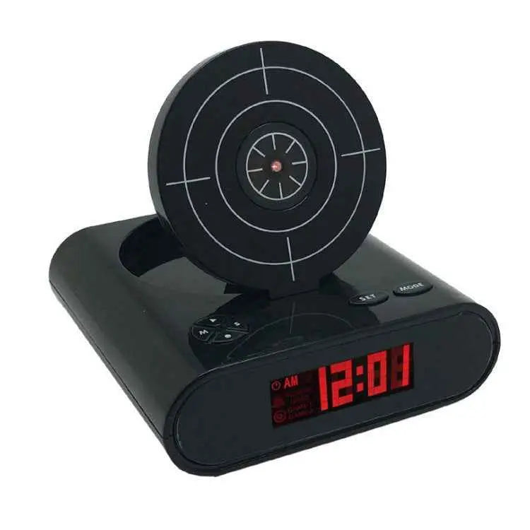 Interactive Target Alarm Clock with Toy Gun Infrared Shooting Game Wake-Up Clock