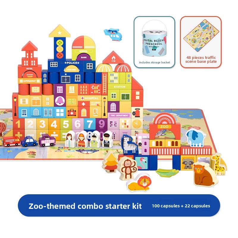 Montessori Building Blocks Set for Kids | 100-200 Piece Creative Learning Toy - EverCharm Gifts