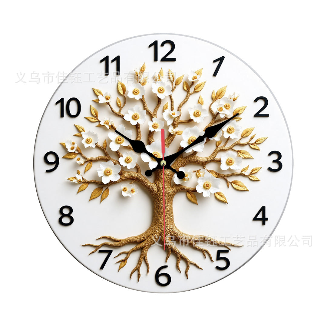 European Style Wooden Wall Clock Creative Vintage Wall-Mounted Clock | Rustic Living Room & Bedroom Home Decor TED