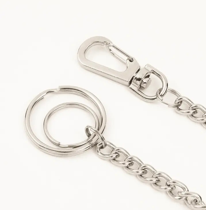 37cm Punk Wallet Chain Keychain – Rock Hip Hop Belt Chain for Men (Gold/Silver)