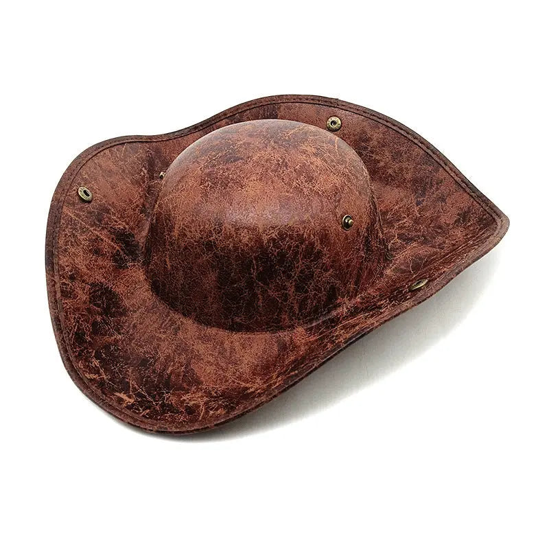 PU Leather Jazz Hat Wide Brim Fedora Style Hat for Men & Women TED