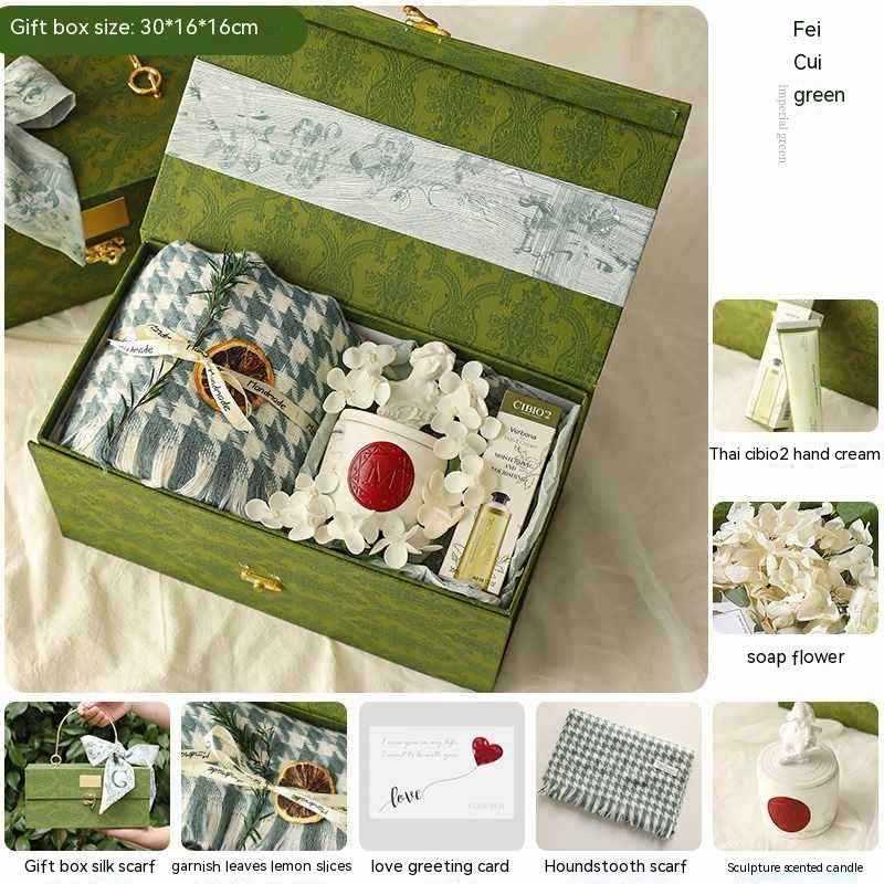 Luxury Matcha Gift Box Set with Scarf – Premium Women’s Gift Set