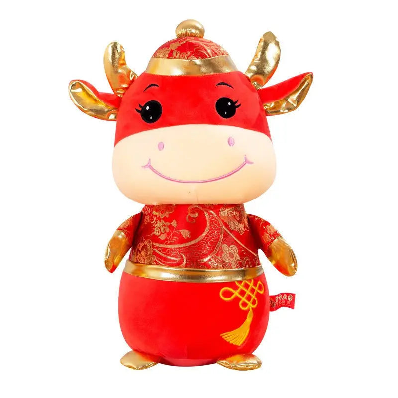 Lucky Cow Plush Toy – Soft Mascot Doll Gift (25–40cm) CJ