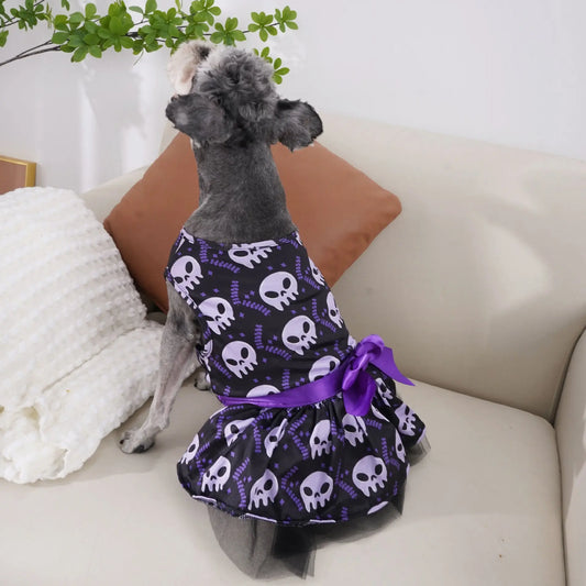 Halloween Dog Costume Cape – Skull & Colorful Pet Outfit | Spooky Dog Clothes for Small to Large Dogs CJ