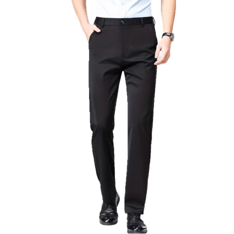 Mens Wrinkle-Resistant Straight Leg Trousers - Lightweight Casual Dress Pants | Comfortable Business & Everyday Wear TED