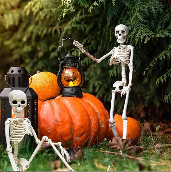 90cm Halloween Skeleton Decoration Poseable Full Body Plastic Skeleton Prop TED