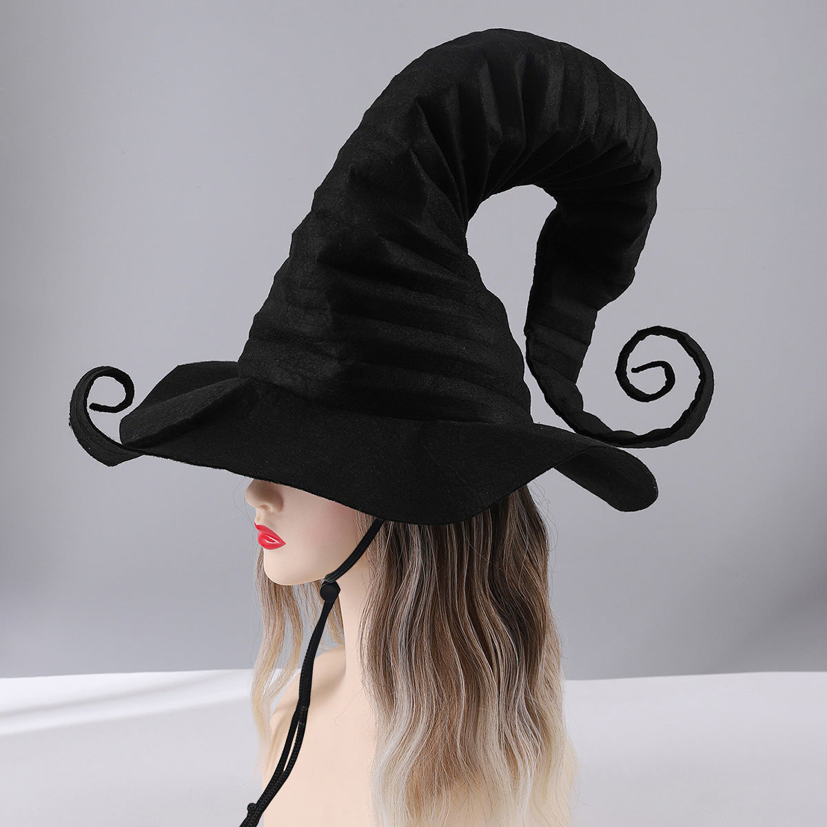 Halloween Witch Hat - Classic Black Wizard Costume Hat with Windproof Strap | Cosplay & Party Accessory TED