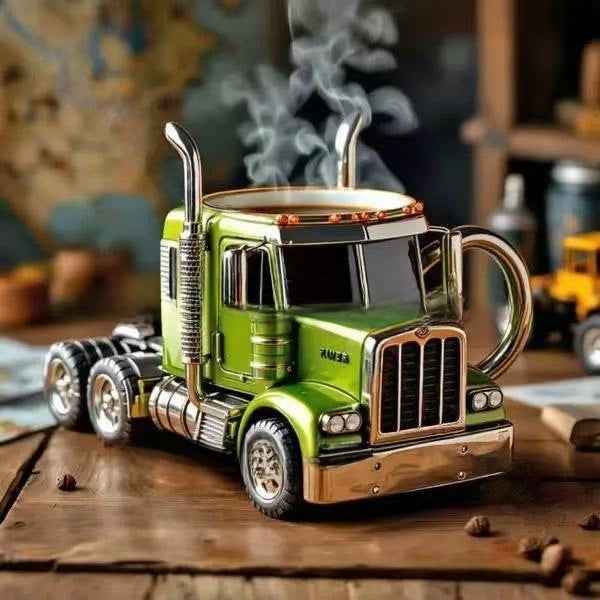 Handmade Resin Big Truck Cup Holder - Creative Multi-Color Drink Holder | Decorative Car & Desk Accessory