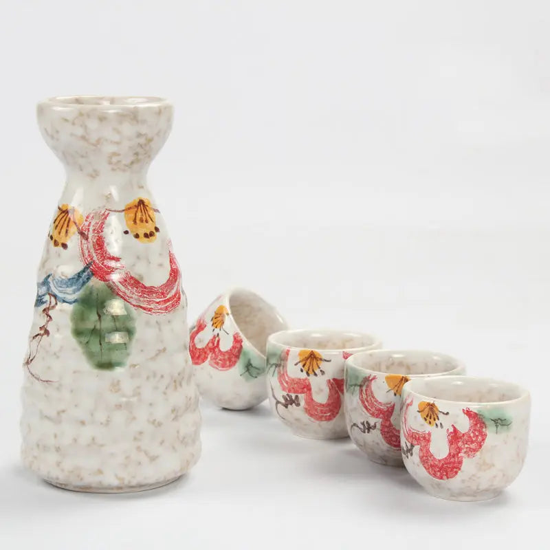 Personalized Sake Set – Ceramic Wine Gift Set with Bottle & Cups CJ