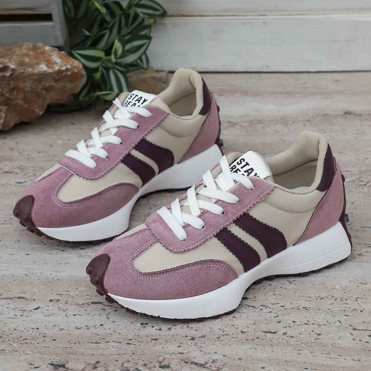 Casual Platform Sneakers Breathable Lace-Up Shoes with Thick Sole for Men