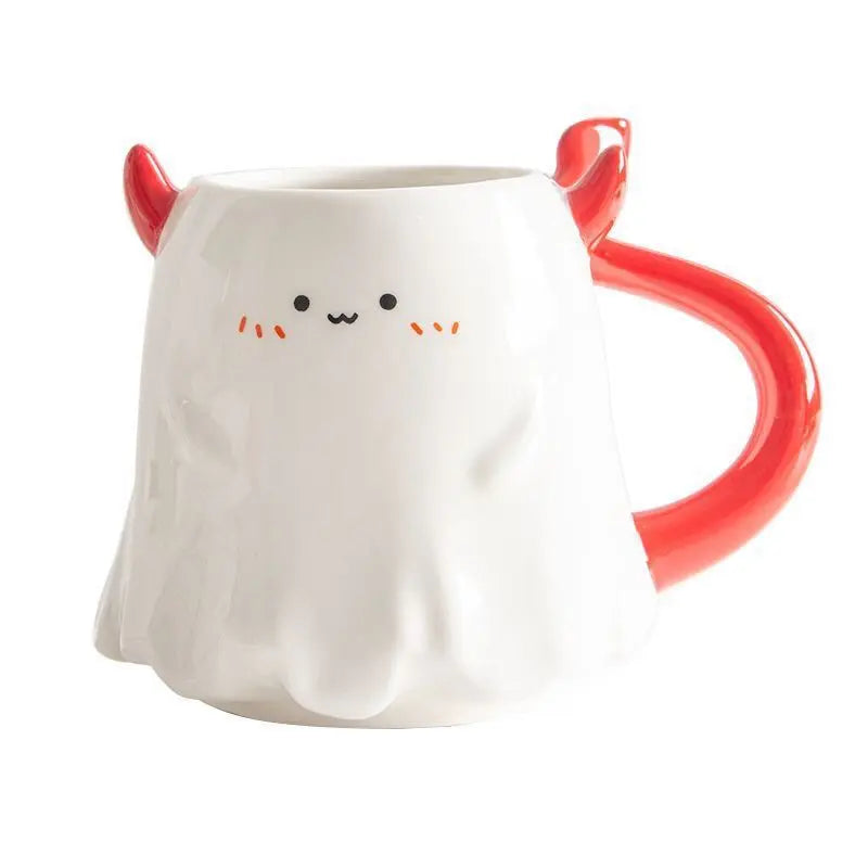 Personalized Ceramic Mug with Lid & Spoon Custom Holiday Gift Cup TED