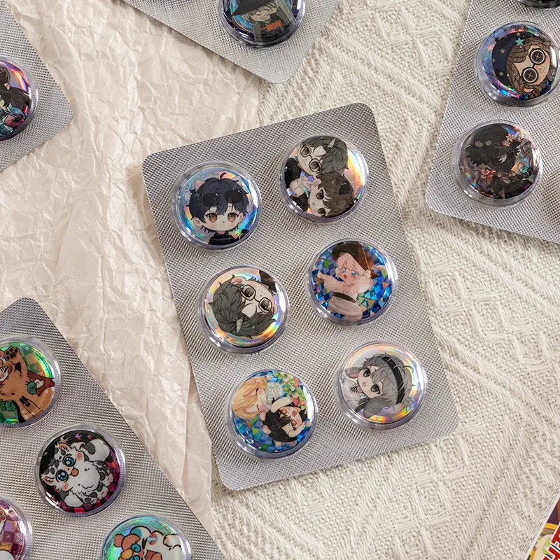 Celebrity Badge Blind Box Capsules Mini Collectible Pins Surprise Set (25mm) TED
