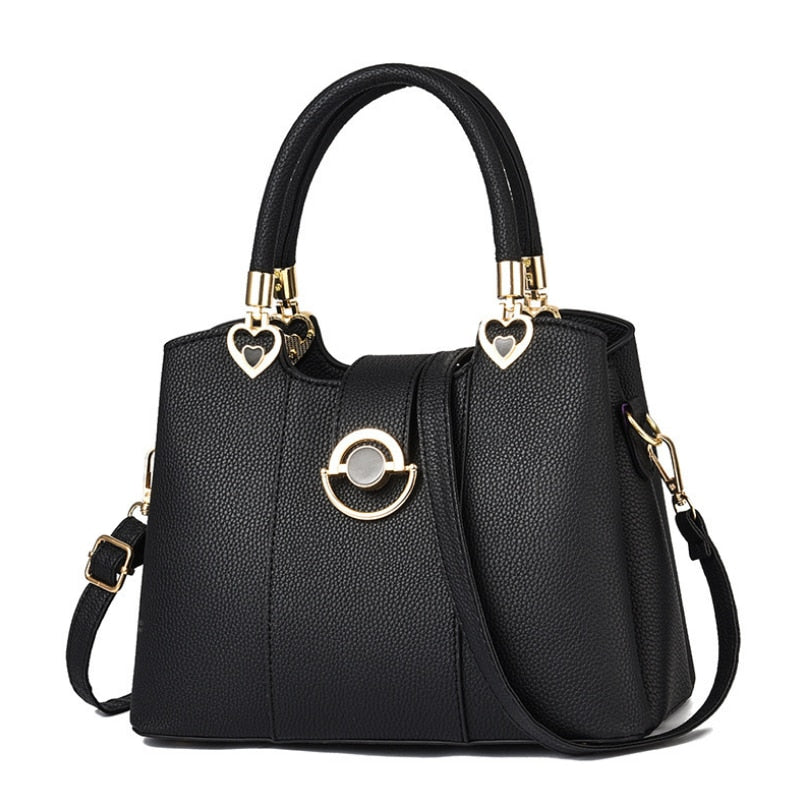 Western Style Womens Leather Handbag | Fashion Solid Color Shoulder Tote Bag - EverCharm Gifts