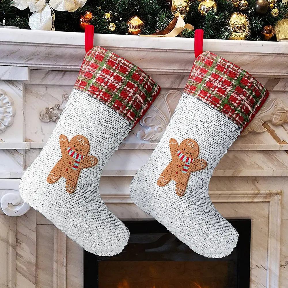 Reversible Sequin Christmas Stocking – DIY Magic Flip Holiday Gift Sock EPR