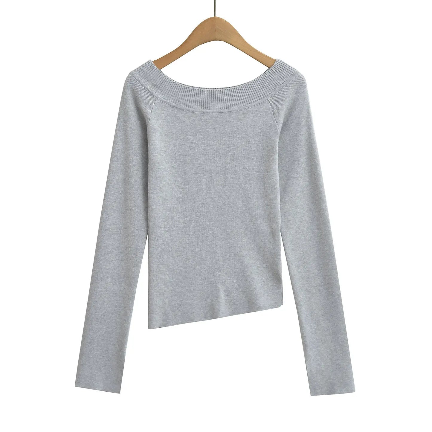 Women’s One-Shoulder Slim Fit Top – Long Sleeve Off Shoulder Shirt EPR