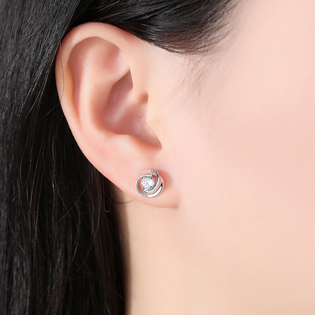 S925 Sterling Silver Rose Stud Earrings – Minimalist Petal Flower Earrings | Free Shipping