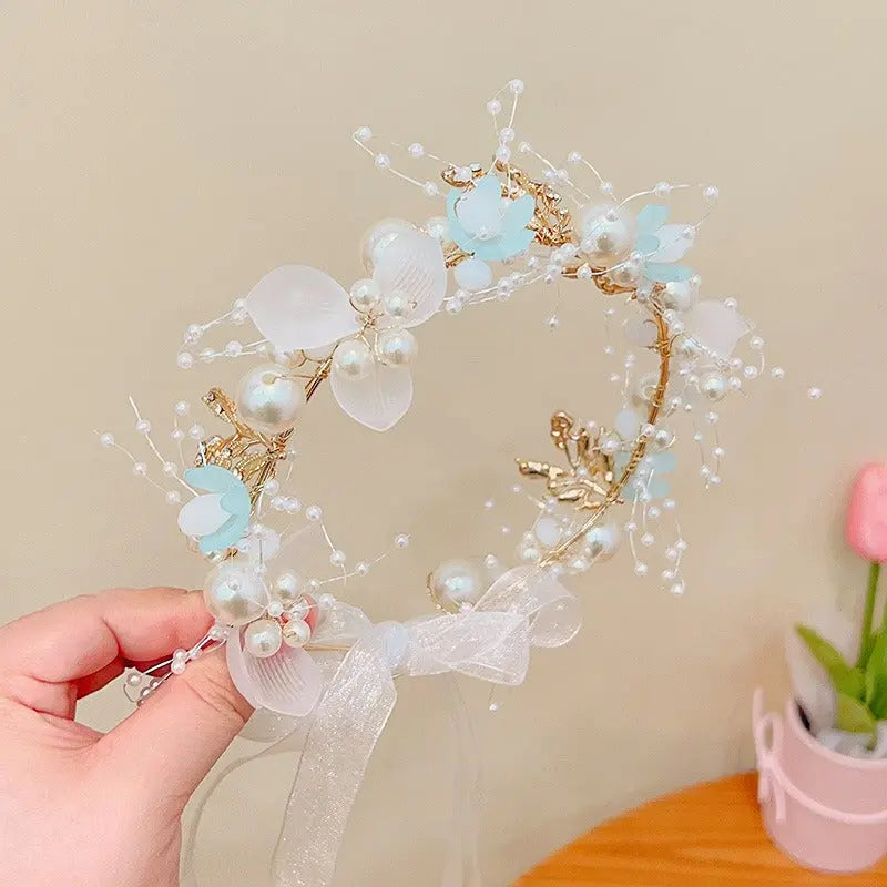 Girls Camellia Flower Headband – Handmade Sweet Floral Hair Accessory EPR