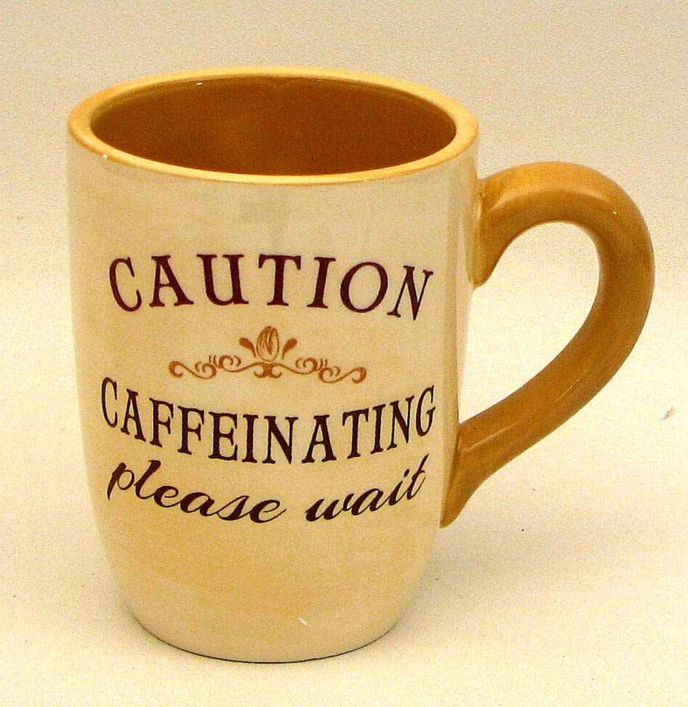 Caution Caffeinating Please Wait Coffee Mug – Funny Ceramic Coffee Cup for Coffee Lovers