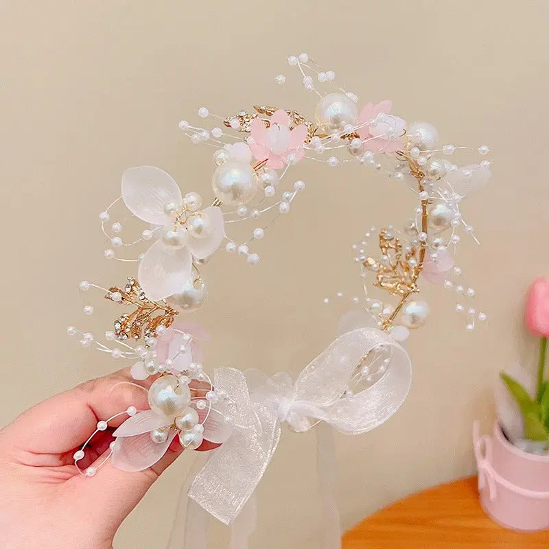 Girls Camellia Flower Headband – Handmade Sweet Floral Hair Accessory EPR